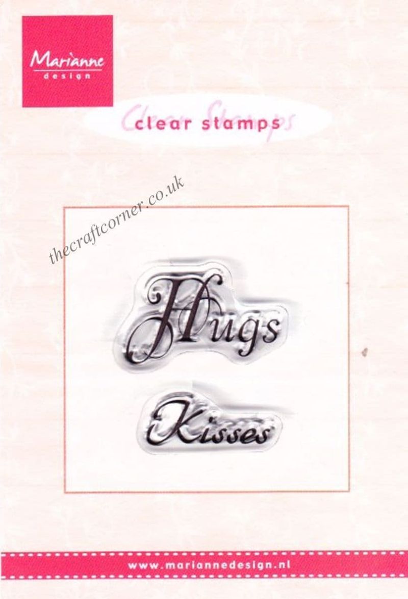 Hugs Kisses 2 Clear Rubber Stamps by Marianne Design