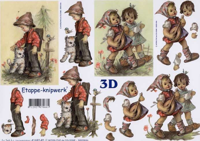 Hummel Children 3d Decoupage Craft Sheet