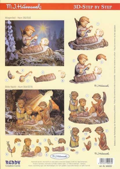 Hummel Children in the Nativity 3d Decoupage Sheet by Reddy