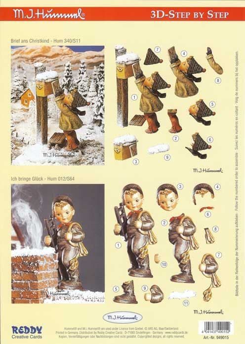 Hummel Children In The Snow 3d Decoupage Sheet by Reddy