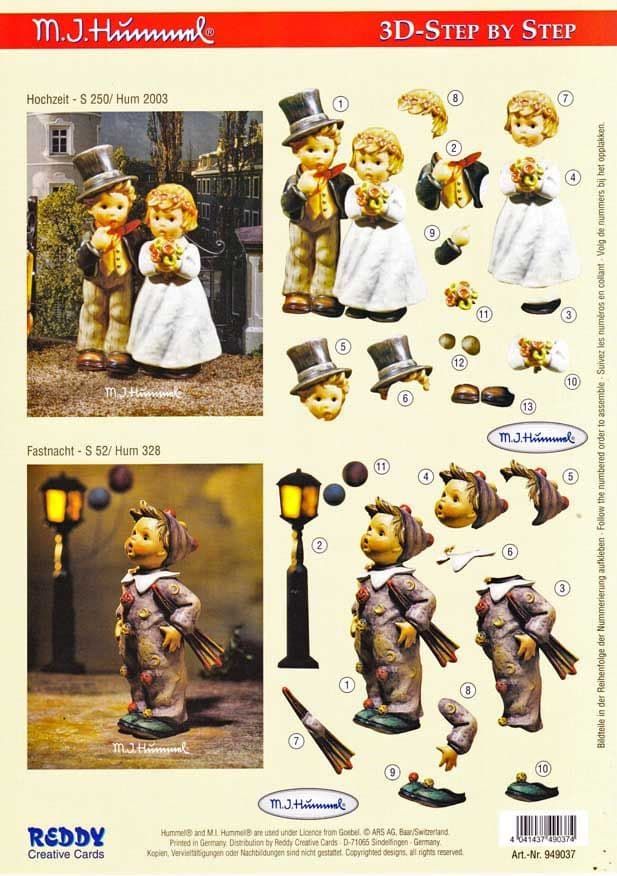 Hummel Wedding Couple 3d Decoupage Sheet