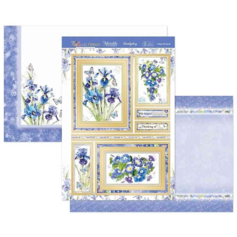 Indigo Bouquets Die Cut Luxury Topper Set For Paper Craft