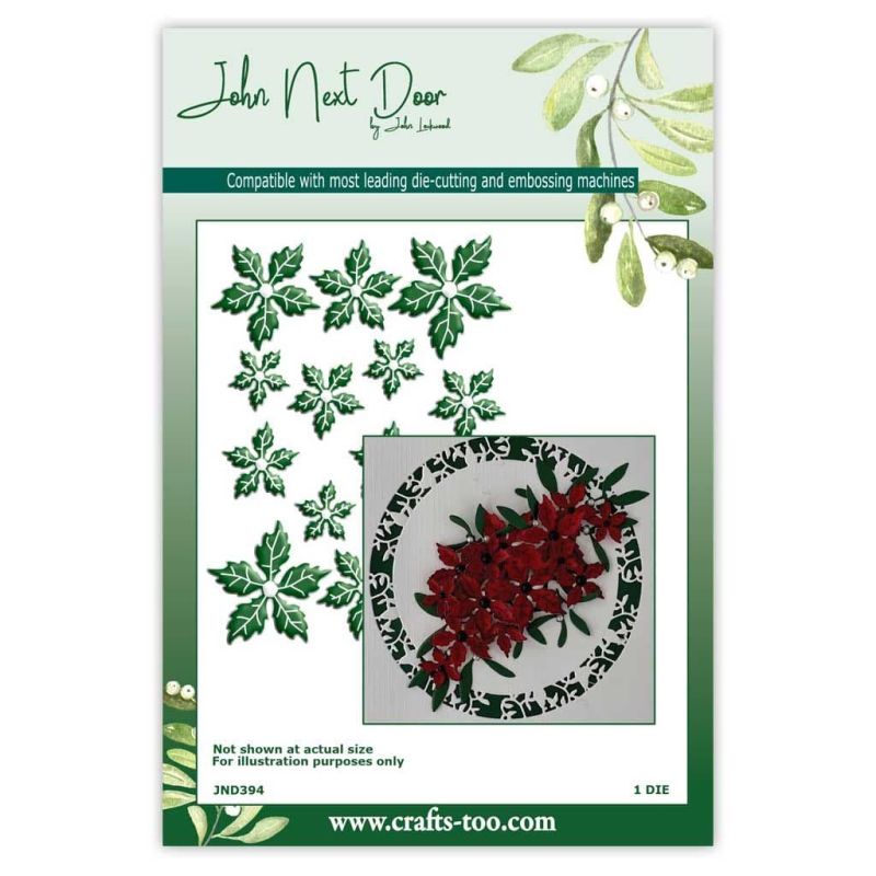 Ink-It Poinsettia Flowers Paper Craft Metal Die by John Next Door