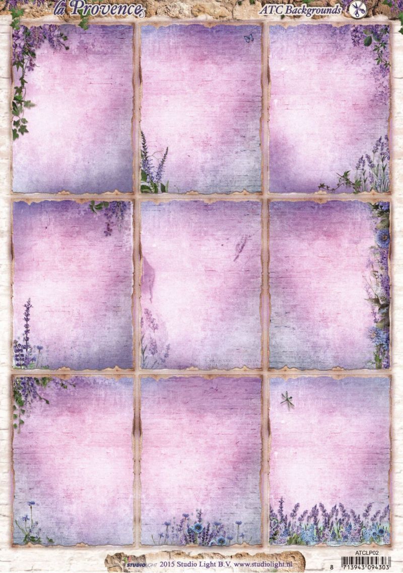 La Provence Background Artist Trading Cards Die Cut Sheet From Studio Light