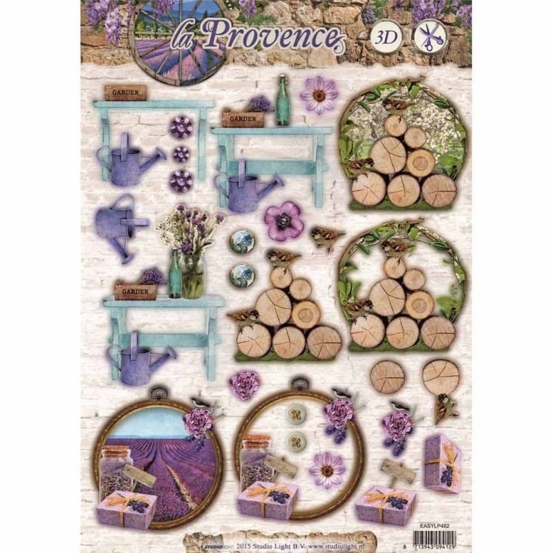 La Provence Field of Lavender & Garden #482 Die Cut 3d Decoupage Sheet From Studio Light