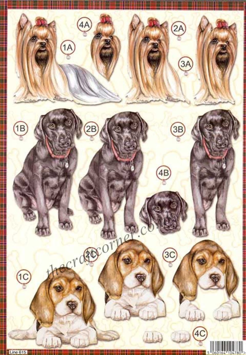 Labrador Dog Die Cut 3d Decoupage Sheet From Craft UK Ltd