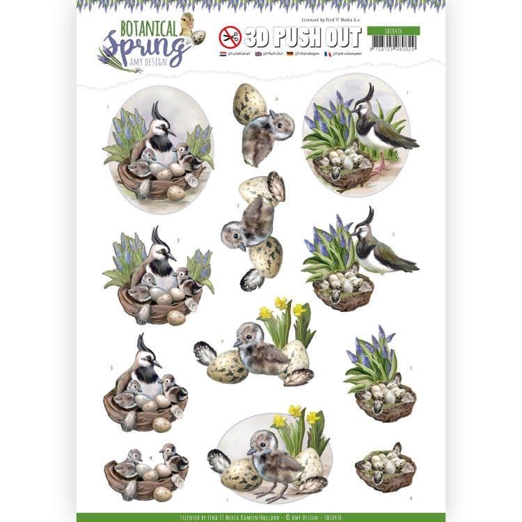 Lapwing Birds 3D decoupage Die Cut Sheet