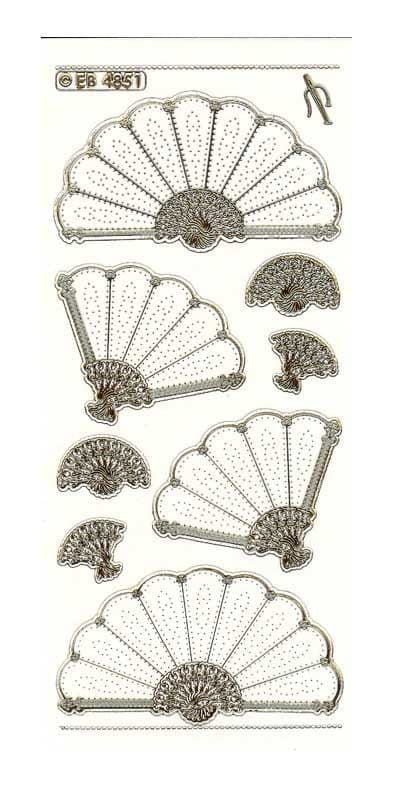 Large Fan Paper Embroidery Craft Sticker Peel Off