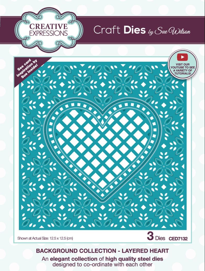 Layered Heart - Background Collection Craft Dies by Sue Wilson - CED7132