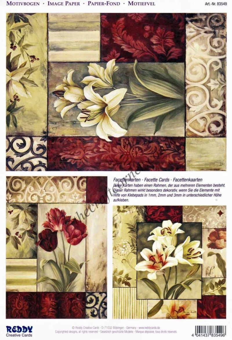 Lily &Tulip Burgundy Abstract Die Cut 3d Decoupage Double Pack