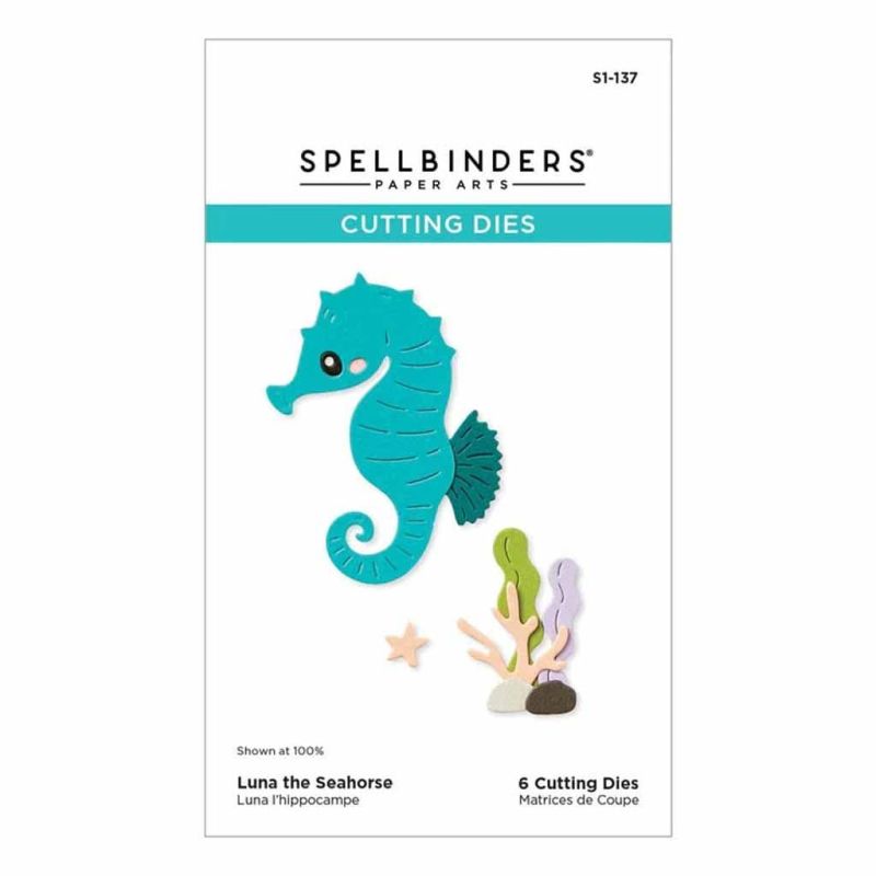 Luna The Seahorse 6 Metal Craft Dies by Spellbinders For Paper Crafts