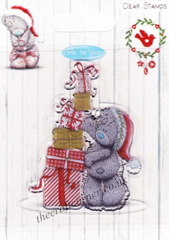 Me To You Christmas Bear With Presents Clear Rubber Stamp