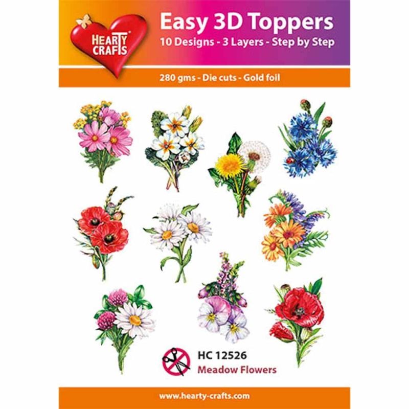 Meadow Flowers Easy 3D  Craft Toppers for Paper Card Making