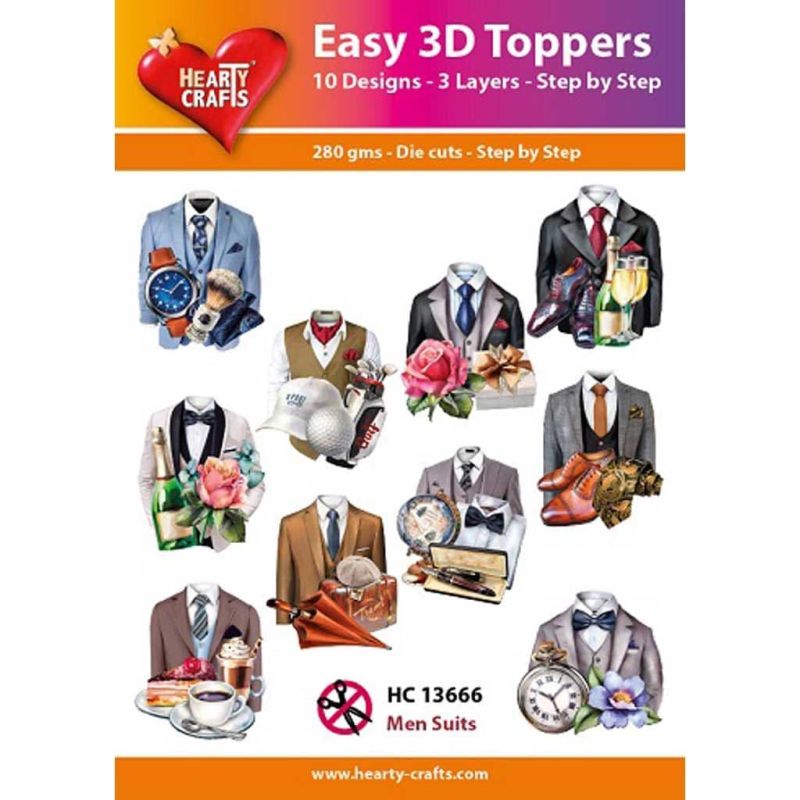 Men Suits Easy 3D  Craft Toppers for Paper Card Making