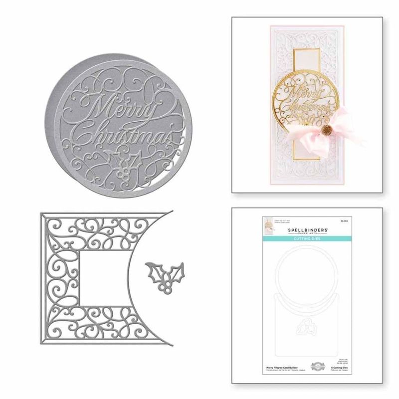 Merry Filigree Card Builder 6 Metal Craft Dies by Spellbinders