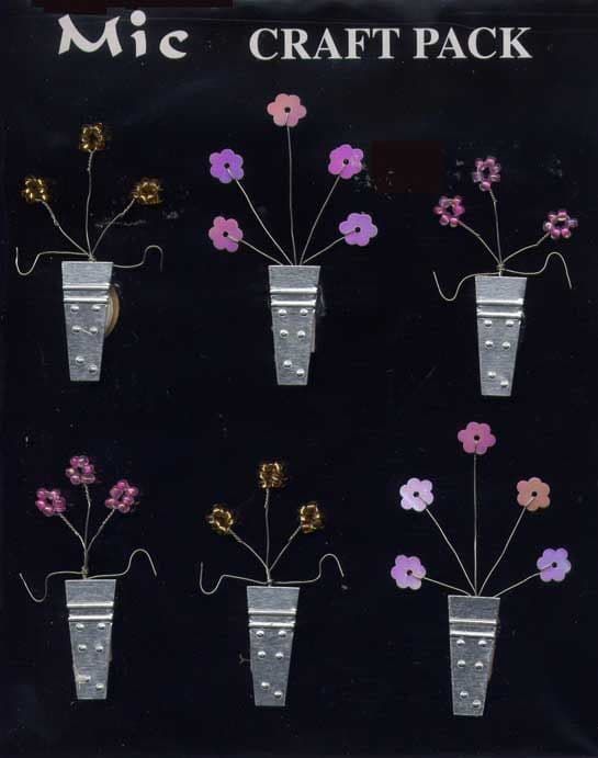 Metal Flower Pot Embellishment for Card Making