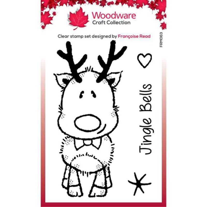 Mini Rudolph Clear Rubber Stamp for Paper Crafts by Francoise Read