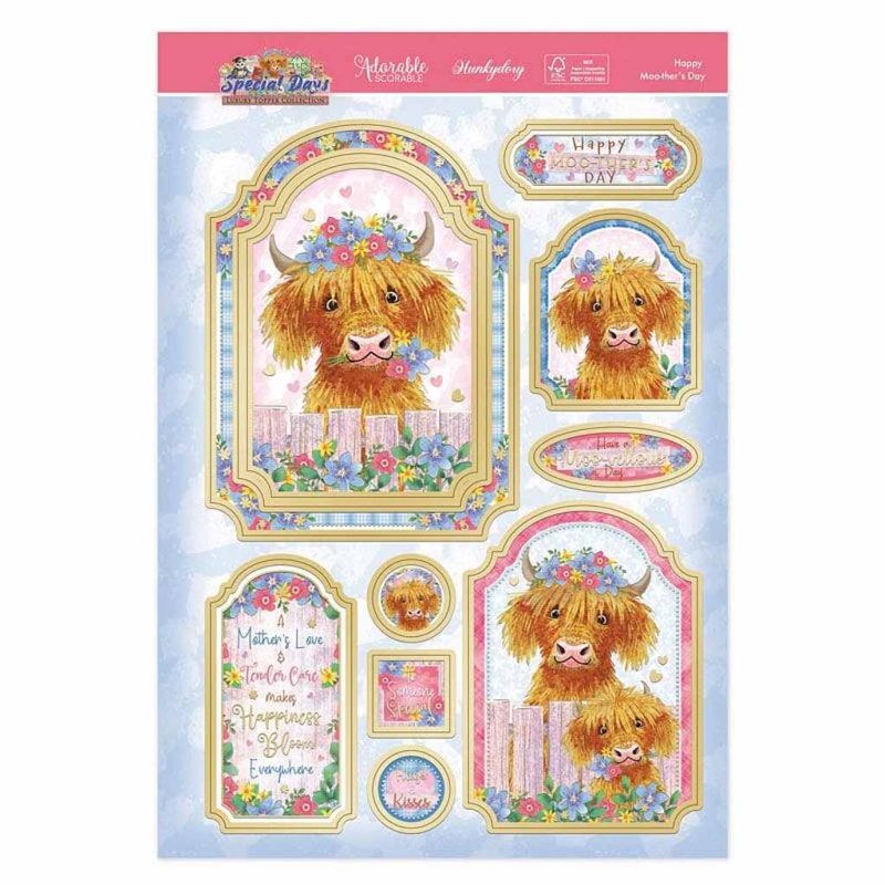 Happy Moo-ther's Day Mother's Day Die Cut Luxury Topper Paper Craft Set