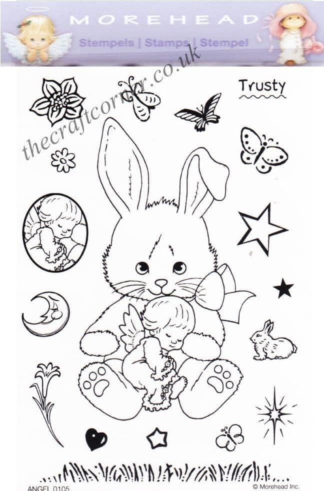 Morehead Bunny & Angel 18 Clear Rubber Craft Stamp Set