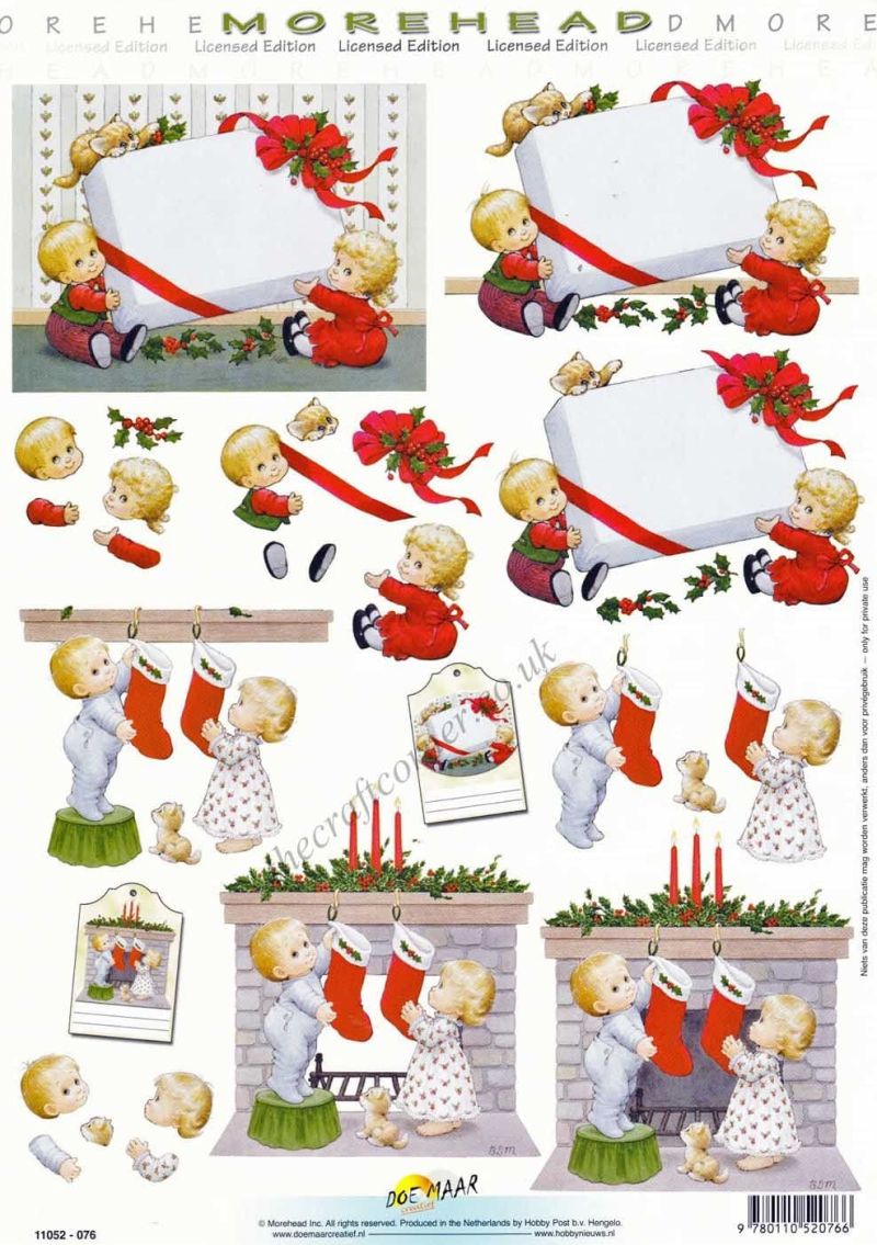 Morehead Christmas Children 3D Decoupage Sheet