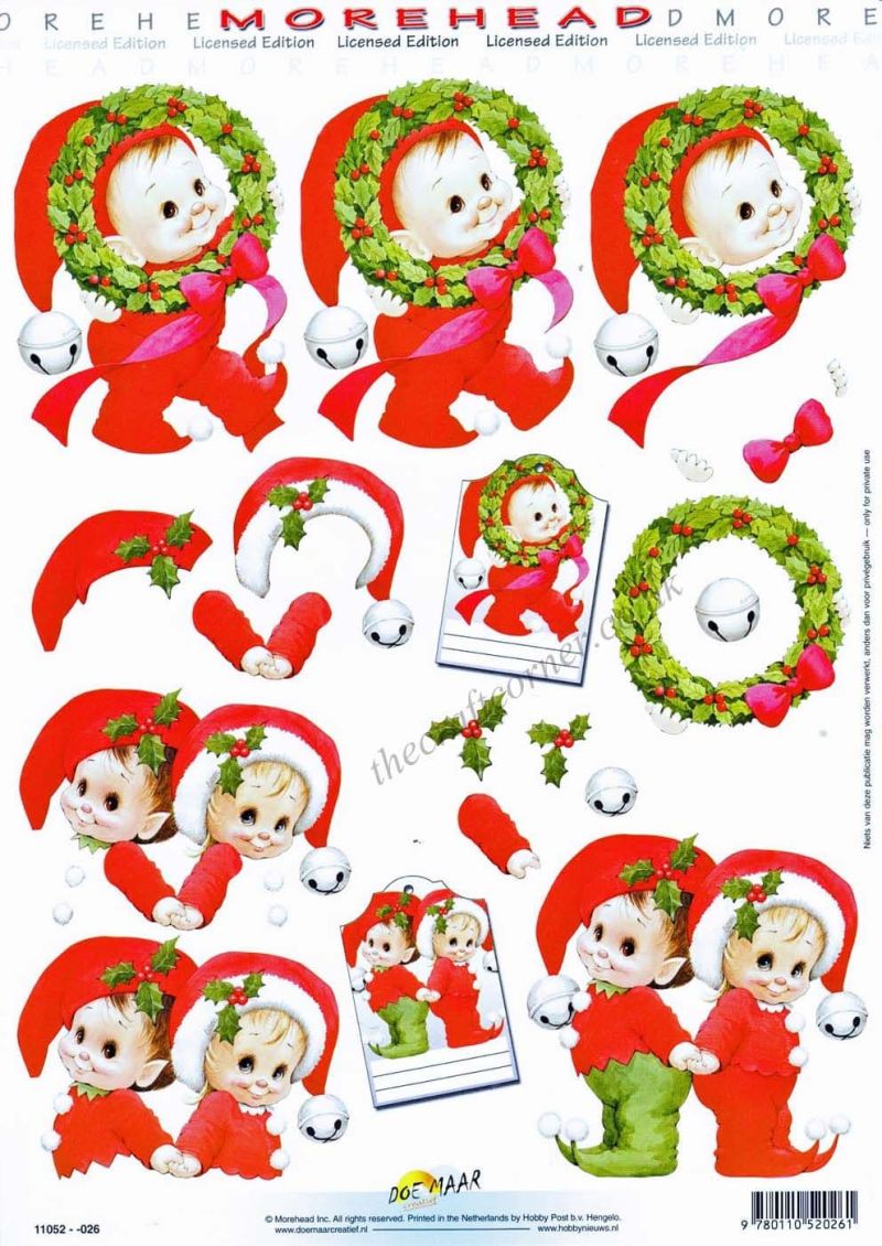 Morehead Christmas Elf 3D Decoupage Sheet