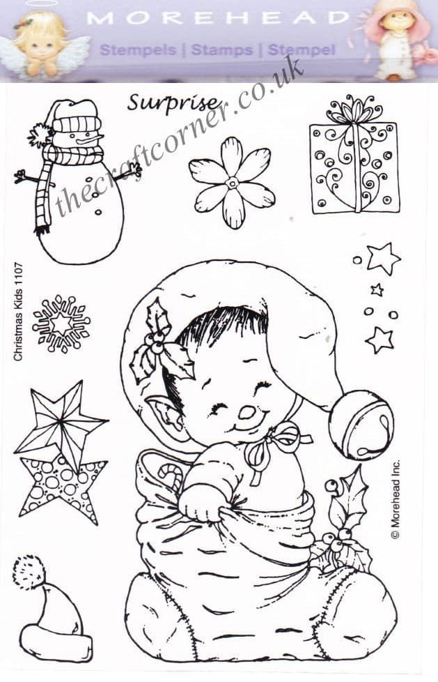 Morehead Christmas Elf Unmounted Clear Rubber Craft Stamps