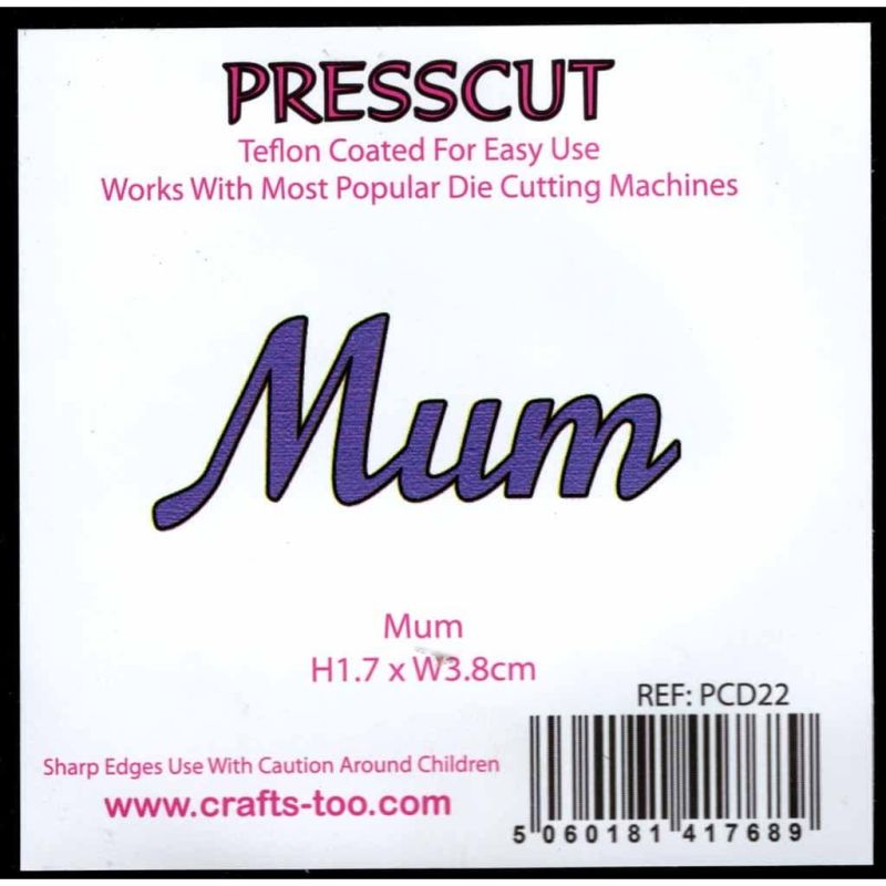 Mum Sentiment Metal Craft Die for Paper Crafting & Cardmaking