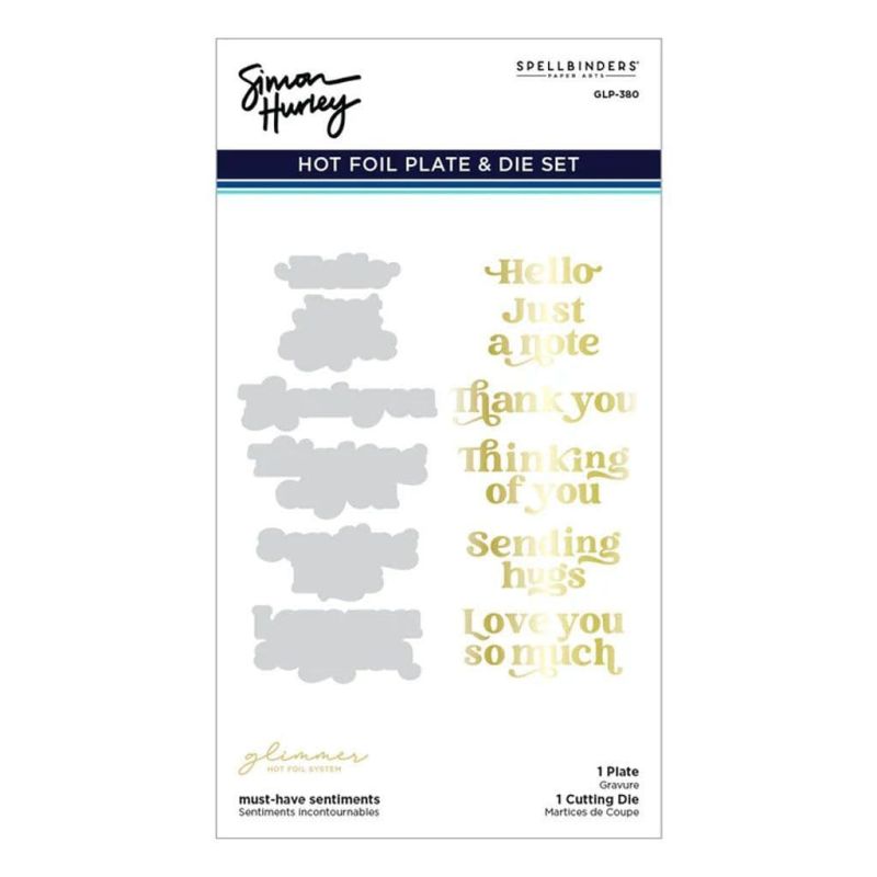 Must Have Sentiments Spellbinders Hot Foil Plate & Dies for Paper Craft