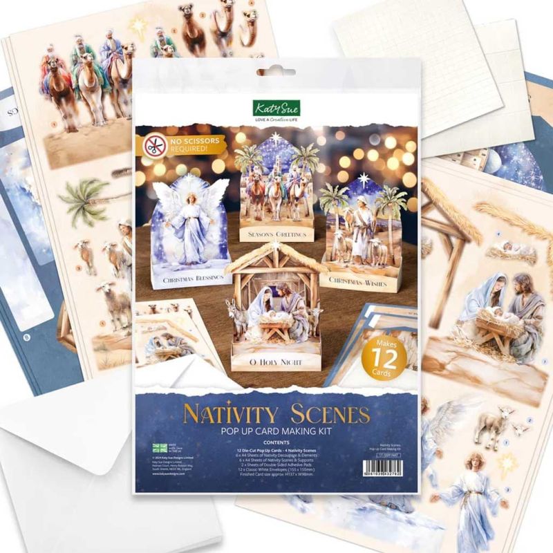 Nativity Scenes Die Cut Pop Up Card Making Kit For Paper Crafts