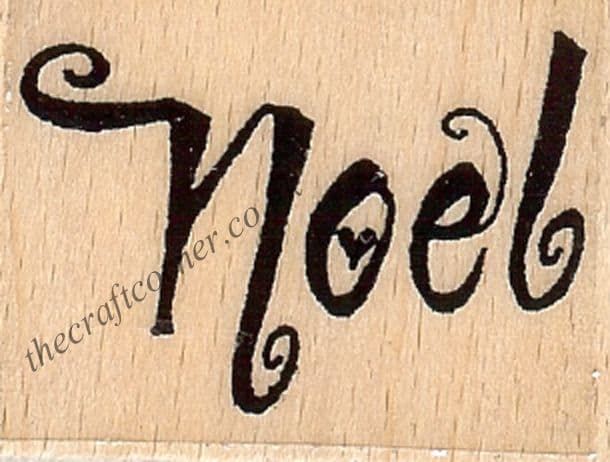 Noel Christmas Wording Wood Mounted Rubber Stamp