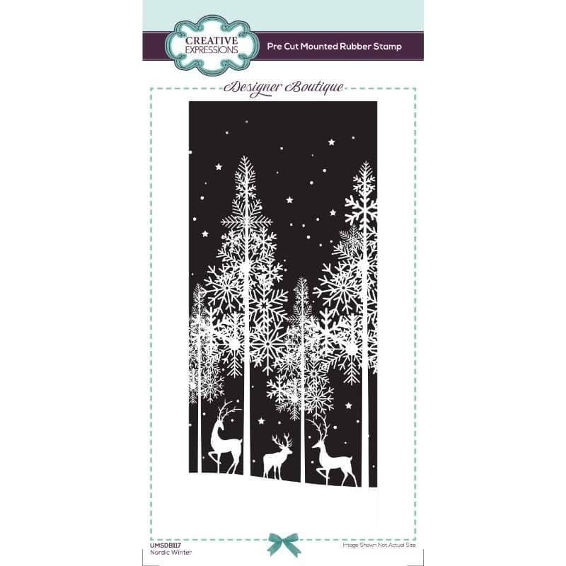 Nordic Winter Designer Boutique Paper Craft Unmounted Rubber Stamp