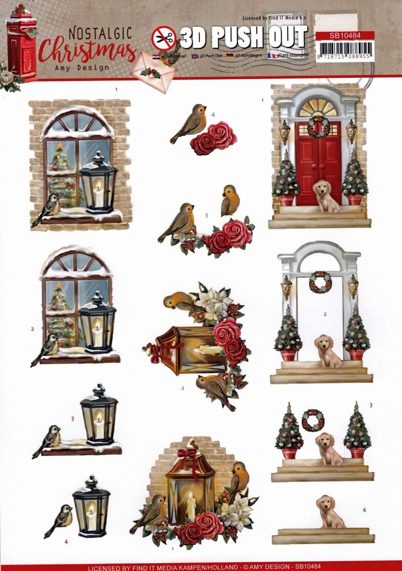 Nostalgic Christmas Animals - Amy Designs 3D decoupage Die Cut Sheet