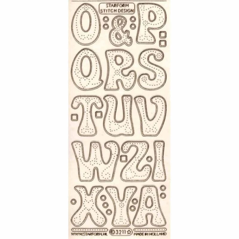 O - Z Alphabet Paper Embroidery Peel Off