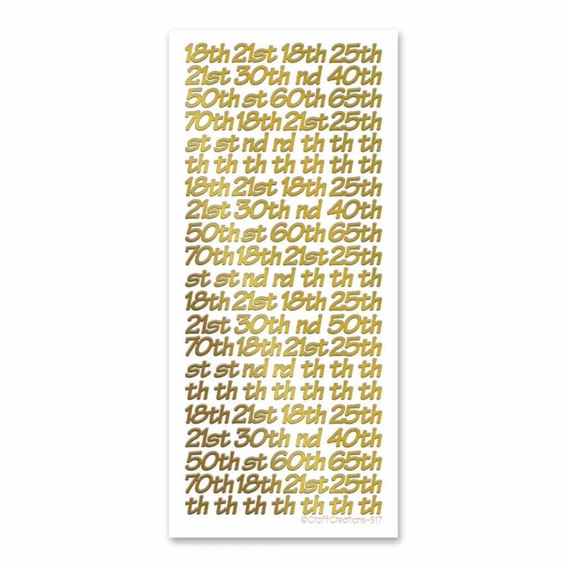 Occasion Numbers Peel Off Wording Stickers For Paper Craft