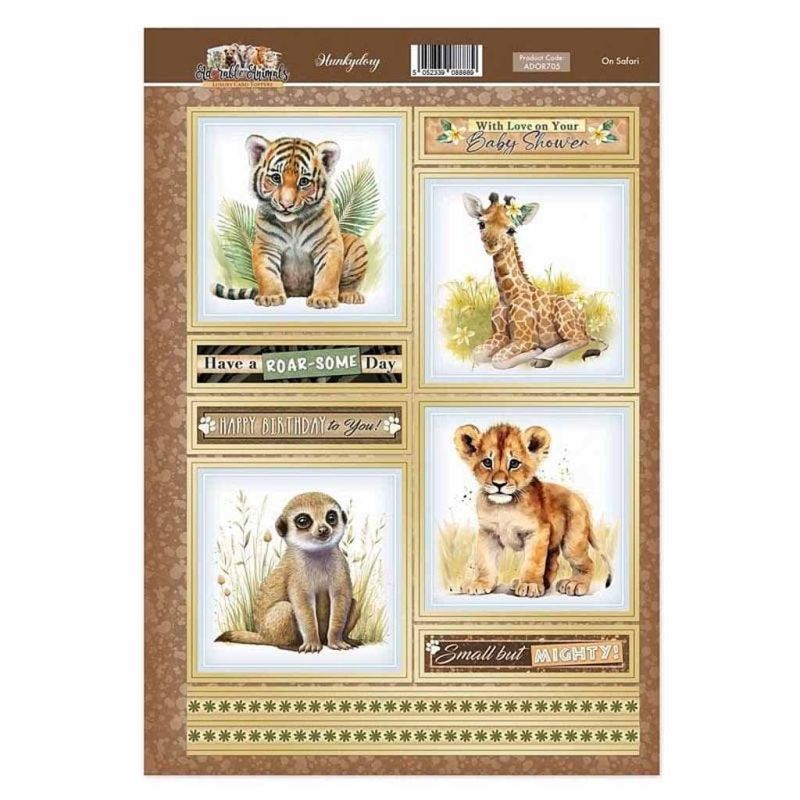 On Safari Giraffe, Tiger, Lion & Meerkat Adorable Animals Toppers