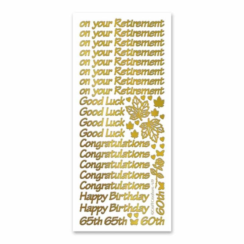 On Your Retirement Sentiments Peel Off Wording Stickers For Paper Craft