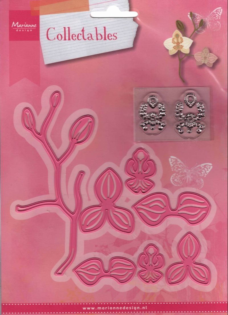 Orchids Die and Clear Rubber Stamps by Marianne Design