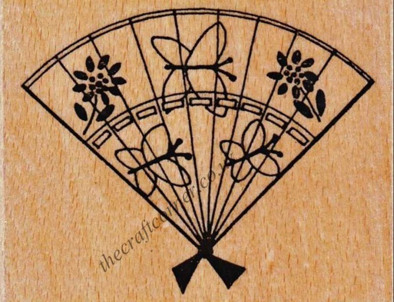 Oriental Fan Wood Mounted Rubber Stamp by Creative Expressions