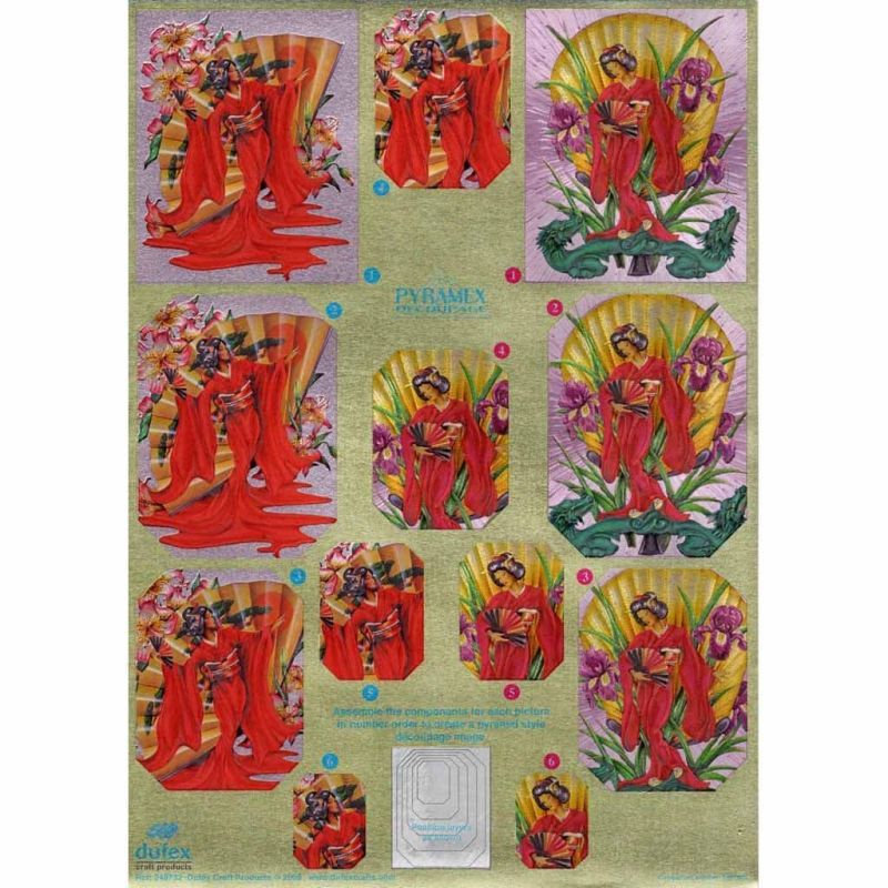 Oriental Ladies Pyramex Dufex 3d Decoupage Pyramid Sheet