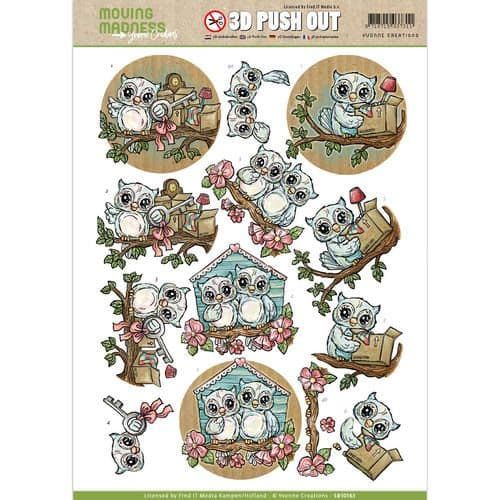 Owls New Home - Yvonne Creations 3D decoupage Die Cut Sheet