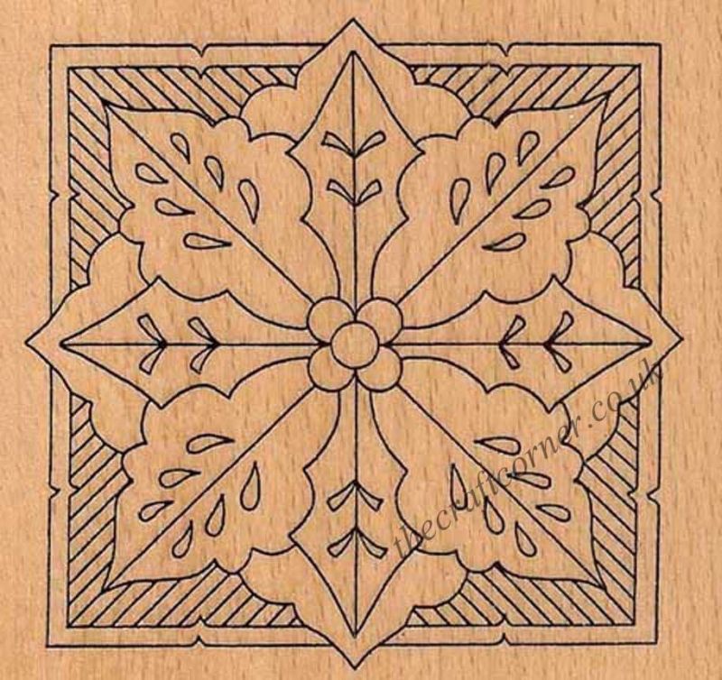 Petite Holly Medallion Wooden Mounted Rubber Stamp from Creative Expressions