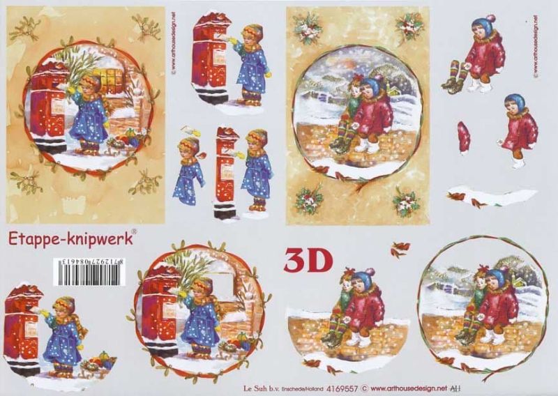 Posting Christmas List Designs 3d Decoupage Sheet