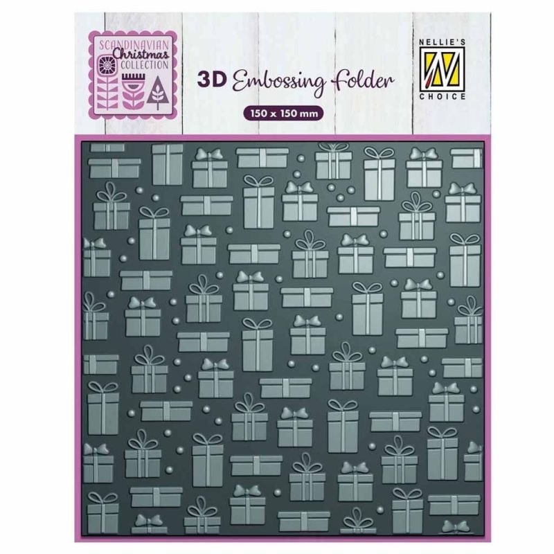 Presents 3d Embossing Folder by Nellie's Choice for Paper Crafts