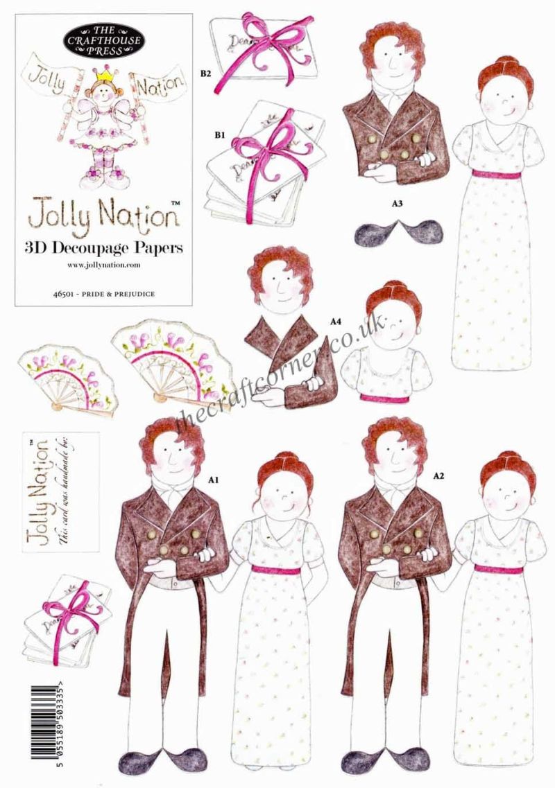 Pride & Prejudice Jolly Nation Die Cut 3D Decoupage Sheet