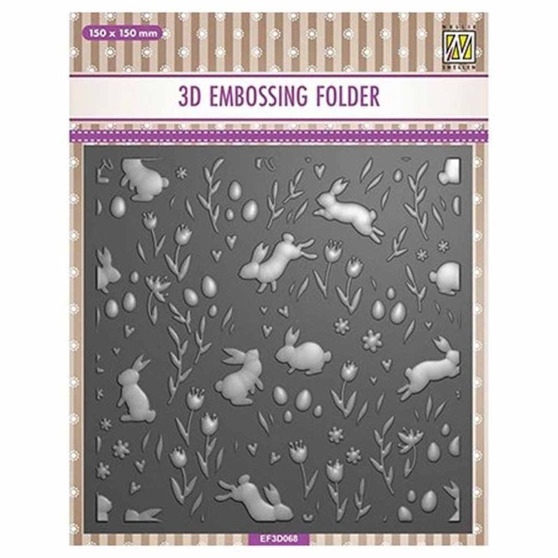 Rabbits & Tulips Embossing Folder for Paper Crafts