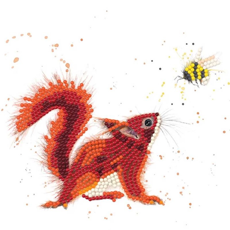 Bushy & Bumble Red Squirrel Sparkle Art Paper Craft Card Kit by Bree Merryn