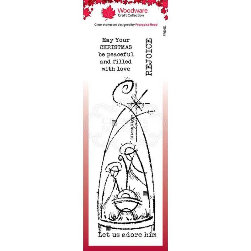 Rejoice Christmas Nativity Clear Rubber Stamp by Francoise Read