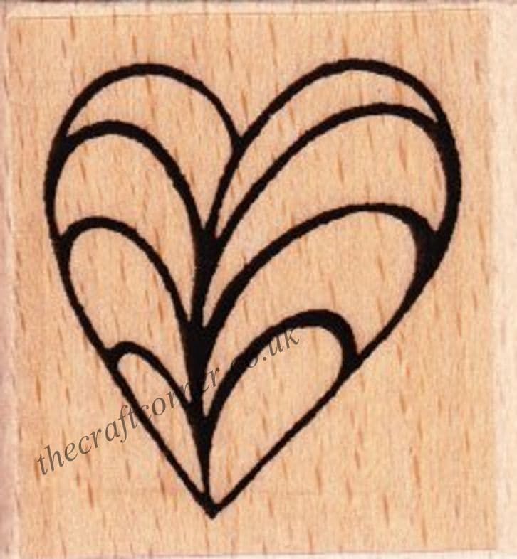 Ripple Heart Wood Mounted Rubber Stamp by Creative Expressions