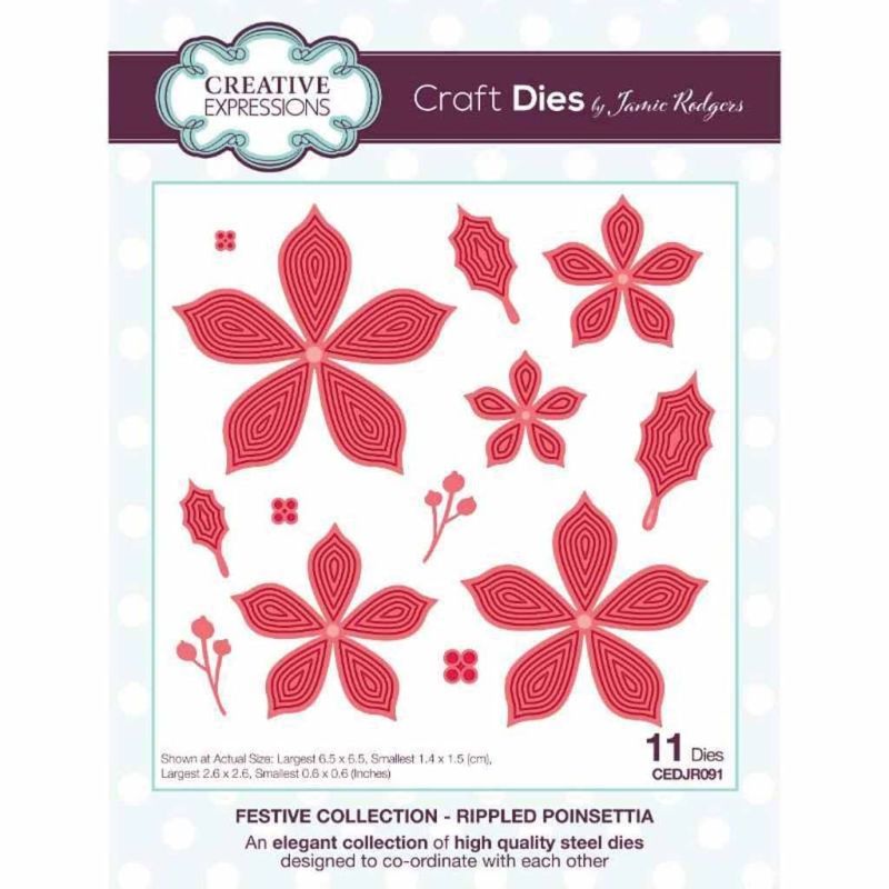 Rippled Poinsettia Metal Craft Dies Designed by Jamie Rodgers for Paper Craft