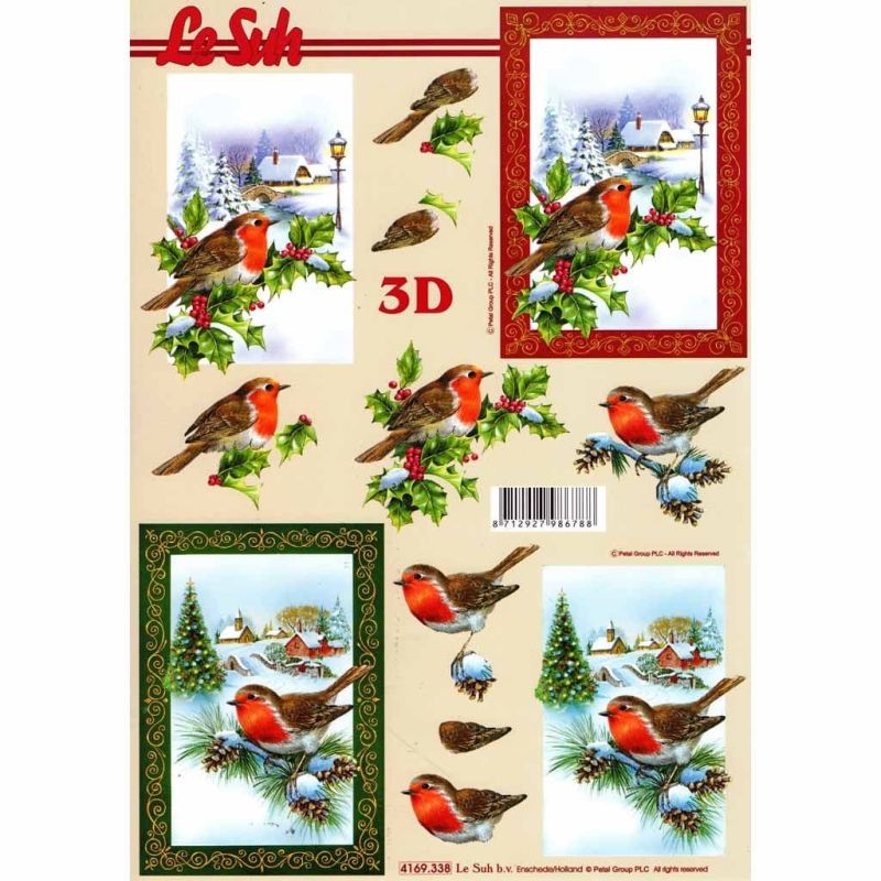 Robin & Border Designs 3d Decoupage Paper Craft Sheet